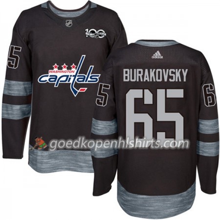 Washington Capitals Andre Burakovsky 65 1917-2017 100th Anniversary Adidas Zwart Authentic Shirt - Mannen